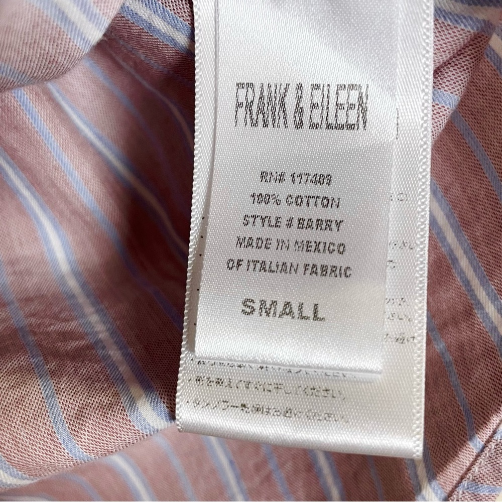 Frank & Eileen Barry Button Down Shirt Small Pink Blue Stripe - Picture 4 of 6